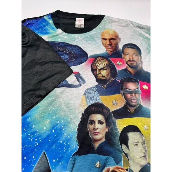 Star Trek: The Next Generation Crew Big Graphics All Over Print T Shirt Mens 2XL - Picture 1 of 7